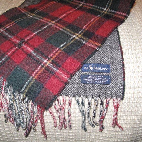 Polo Ralph Lauren Reversible Scarf Plaid & Gray - Picture 4 of 11